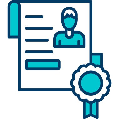 Sertifika. Web simgesi basit illüstrasyon