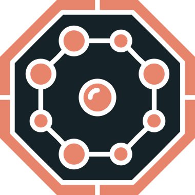 Modern b 'nin vektör çizimi molekülün ikonundan yoksun