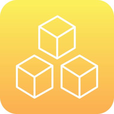 küp simge vektör çizim