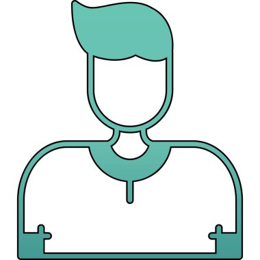 Kurdele avatar karakter ikonu olan adam, vektör illüstrasyon tasarımı