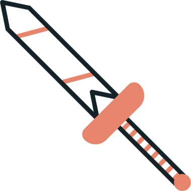 Kılıç. Web simgesi basit illüstrasyon