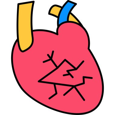 Kalp. Web simgesi basit illüstrasyon