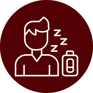 modada izole edilmiş arka planda uyuyan adam simgesi