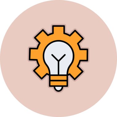 Ampul dişlisi yaratıcı simge, vektör illüstrasyonu