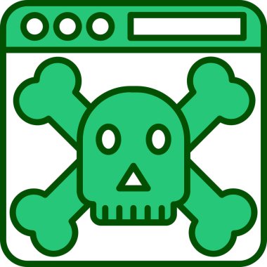 Ölü kafatası. Web simgesi basit illüstrasyon