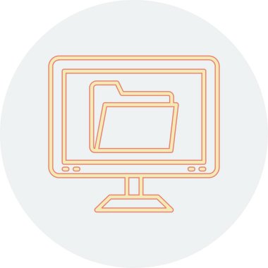 bilgisayar monitörü ikon vektör illüstrasyonu