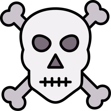 kafatası kemikleri ölüm simgesi ana hat biçiminde