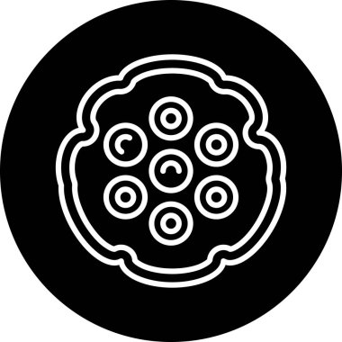 Yuvarlak yiyeceklerin vektör simgesi