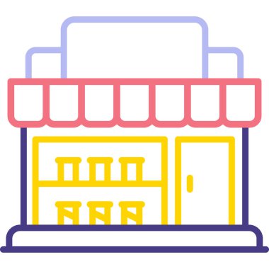 Dükkan. Web simgesi basit illüstrasyon