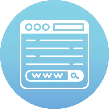 Web sitesi simgesi. Web için tarayıcı vektör simgelerinin basit çizimi