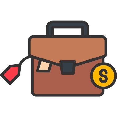 Çanta ikonu. Düz renk tasarımı. vektör illüstrasyonu.