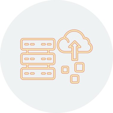 Bulut hesaplama simgesi vektör illüstrasyonu