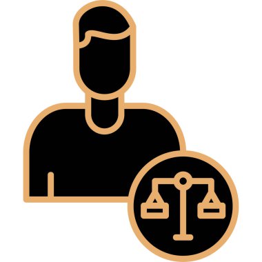 Adalet vektörü simgesi modern basit illüstrasyon