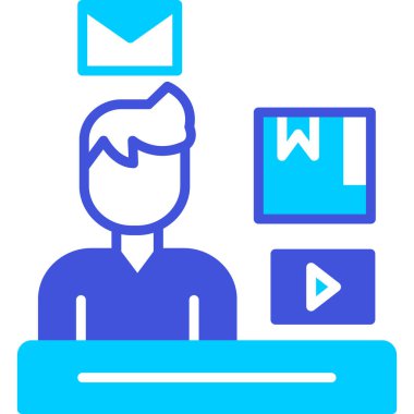 video. Web simgesi basit illüstrasyon