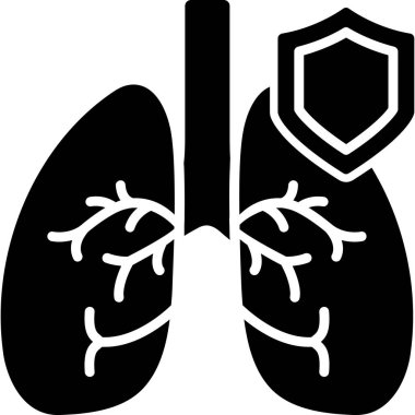 İnsan akciğer simgesi, basit vektör illüstrasyonu