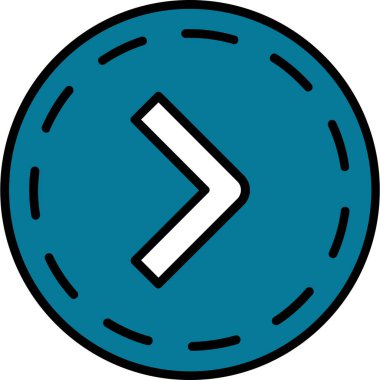 Mavi daire simgesinin vektör illüstrasyonu