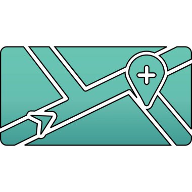 Bir harita iğne simgesinin basit el çizimi karalaması