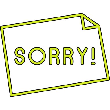 Üzgünüm simge, vektör beyaz arkaplanda izole edildi