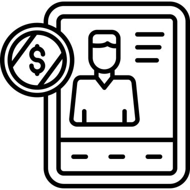 hesap kartı finans simgesi ana hat biçiminde