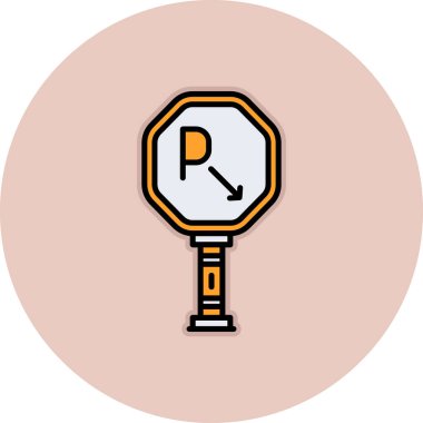 Yol işareti doldurulmuş vektör simgesi dekoru