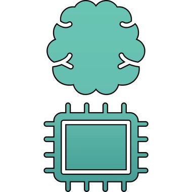 Devre simgesi olan çip. Web için mikrodevre kartı vektör simgesinin özet çizimi