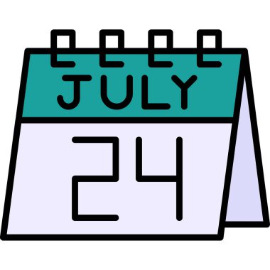 Takvim Temmuz simgesi vektör illüstrasyon tasarımı