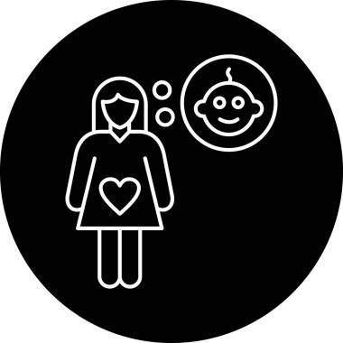 Bebekli kız, vektör çizimi