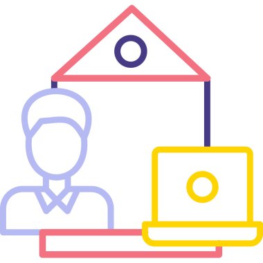 Dizüstü bilgisayar simgesi vektör çizimi