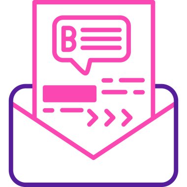 Mesaj var. Web simgesi basit illüstrasyon