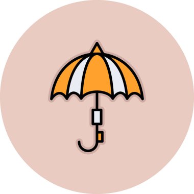 şemsiye vektör renk simgesi