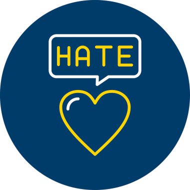 Sarı ve mavi renkli bir kalbin vektör çizimi