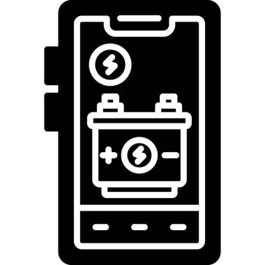 Akıllı telefon batarya ikonu vektör çizimi. akıllı telefon bataryası