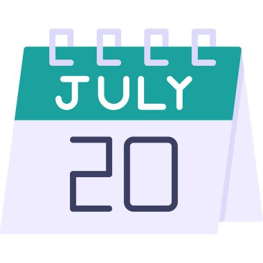 10 Temmuz takvim ikonu vektör illüstrasyonu