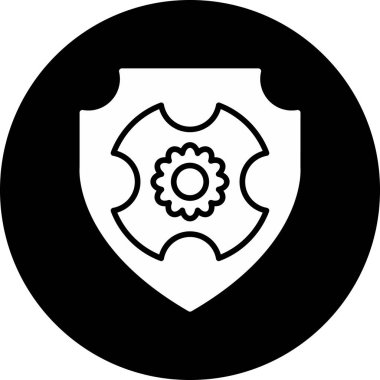 Bir kalkan simgesinin vektör illüstrasyonu