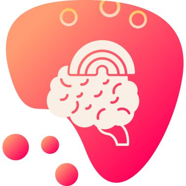 Beyin zihin simgesi Rozet stili