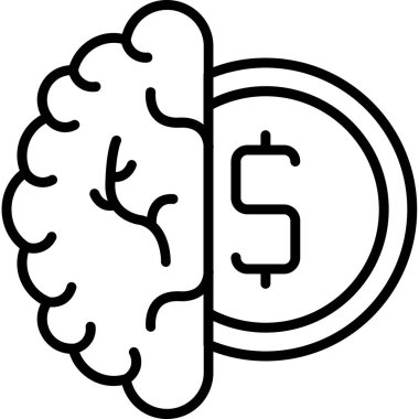 Beyin. Web simgesi basit illüstrasyon