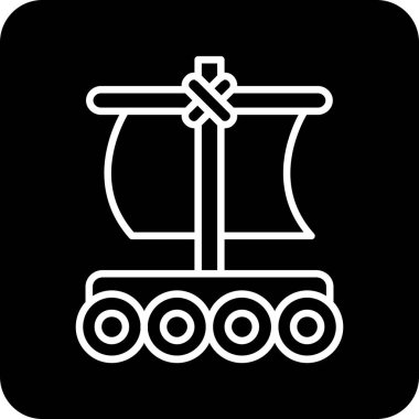 Gemi. Web simgesi basit illüstrasyon