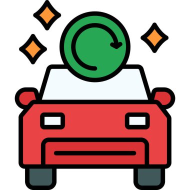 Araba yıkama ikonu. Web için araba vektör simgelerinin özet çizimi