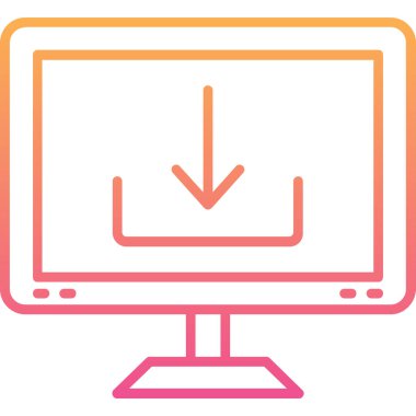 bilgisayar izleyici vektör simgesi modern basit vektör illüstrasyonu