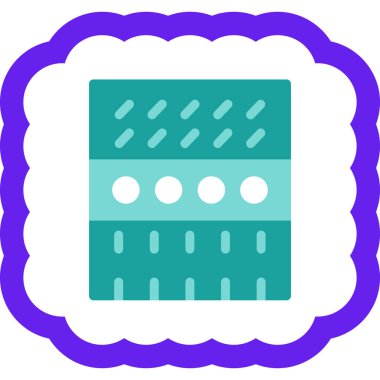 Beyaz arkaplanın mavi ve beyaz simgesinin vektör çizimi