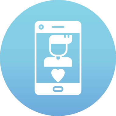 kalp telefonu simgesi, vektör illüstrasyonu