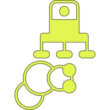 büyük ve büyük düğmenin yeşil ve siyah çizgi vektör simgesi