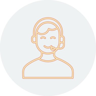 Beyaz arkaplan, çizgi ve gradyan stili üzerinde sakal simgesi olan avatar adam, vektör illüstrasyonu