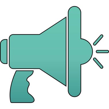 Megafon simgesi. Megafon vektör simgesi web için basit örnek