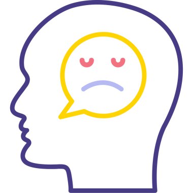 Kızgın yüz simgesi, basit vektör illüstrasyonu