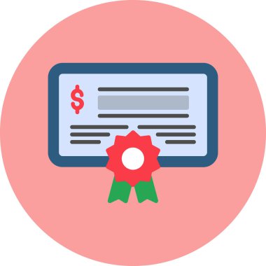 Sertifika. Web simgesi basit illüstrasyon