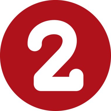 iki numaralı işaret simgesi tasarım şablonu vektörü