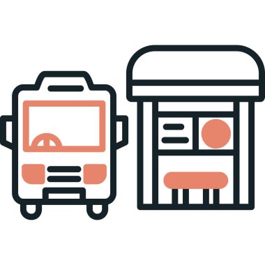 Otobüs. Web simgesi basit illüstrasyon