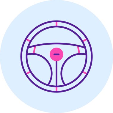 araba direksiyon simgesi, vektör illüstrasyonu