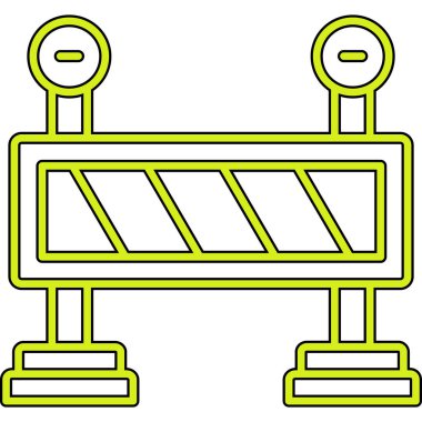Bariyer inşaat ikonu. beyaz arkaplanda izole edilmiş web tasarımı için ana hatlı inşaat bariyeri vektör simgesi